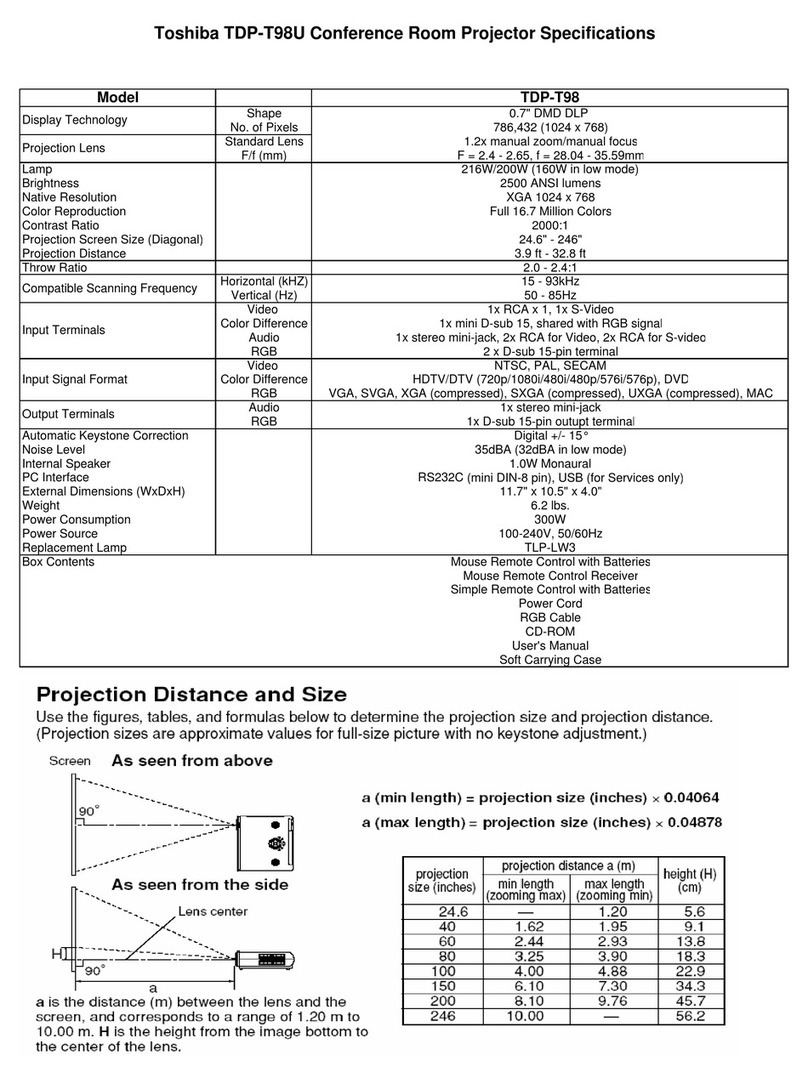 Toshiba TDP-T98U User manual