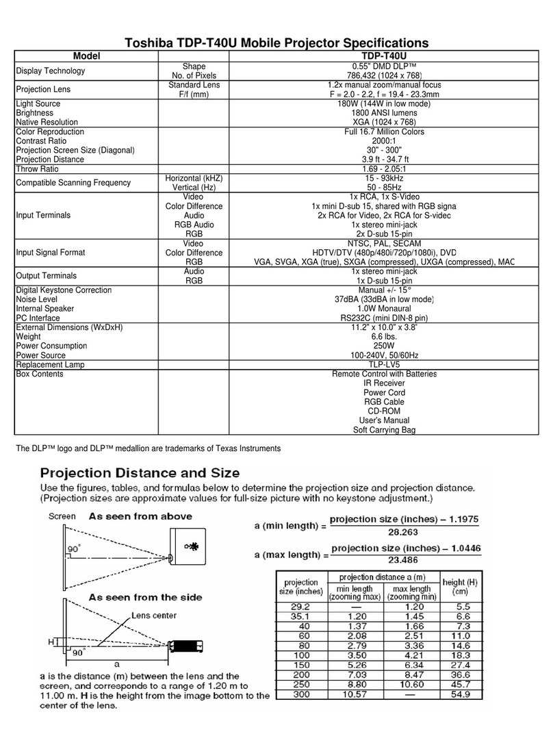 Toshiba TDP-T40U User manual