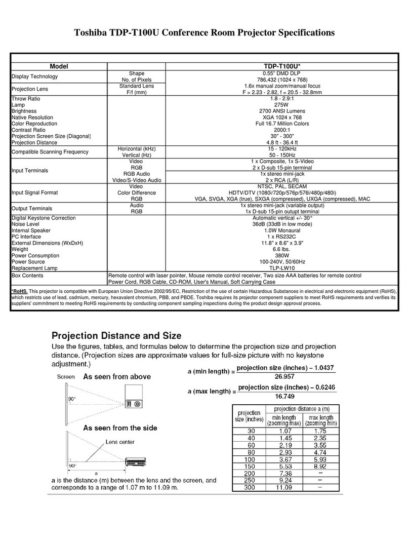 Toshiba TDP-T100U User manual