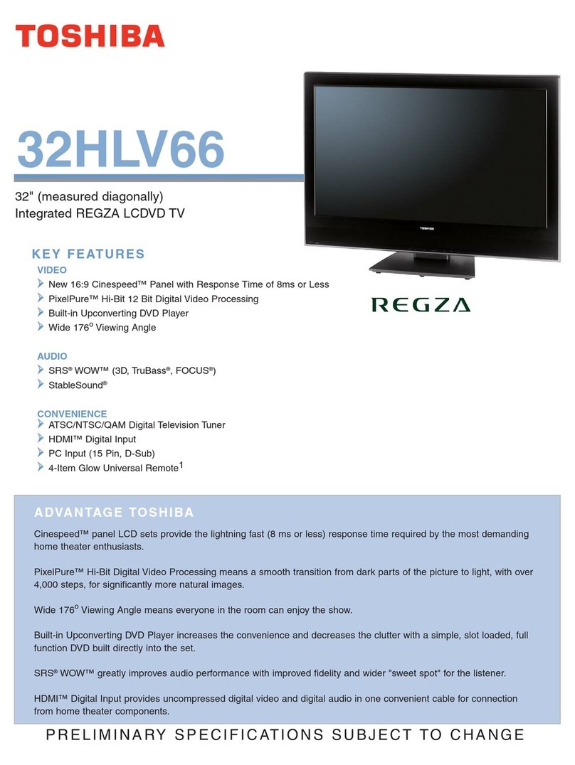 Toshiba 32HLV66 Specifications