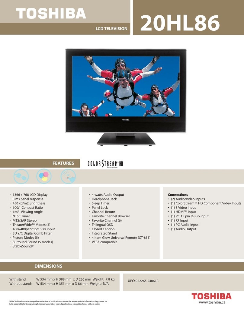 Toshiba TheaterWide 20HL86 User manual