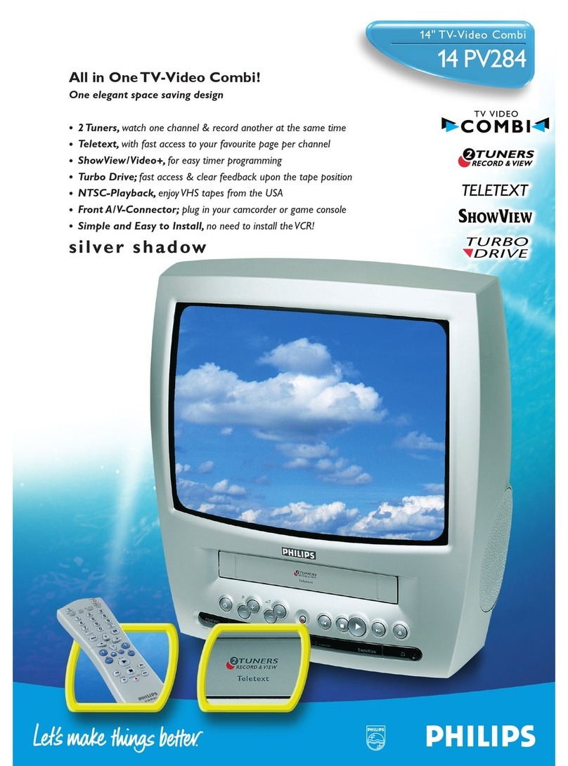 Philips TV-VIDEO COMBI 14 PV284 User manual