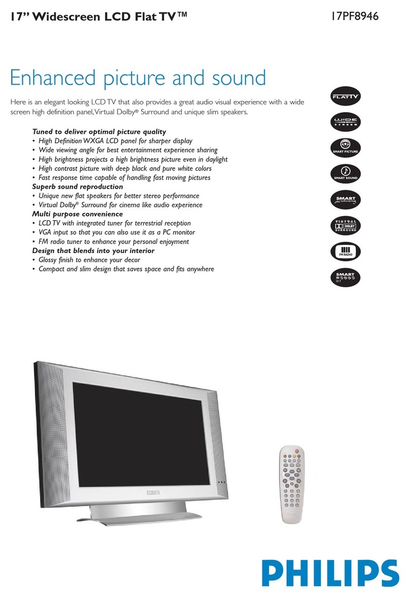 Philips 17-LCD HDTV MONITOR FLAT TV CRYSTAL CLEAR III... User manual