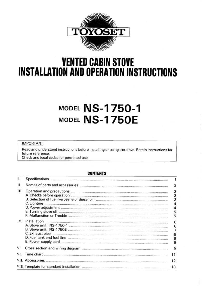 Toyoset NS-1750-1 Installation and operation instructions