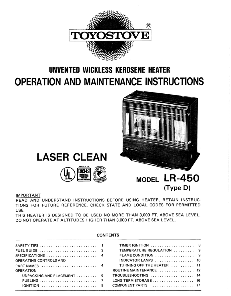 Toyostove LR-450 Type D Troubleshooting guide