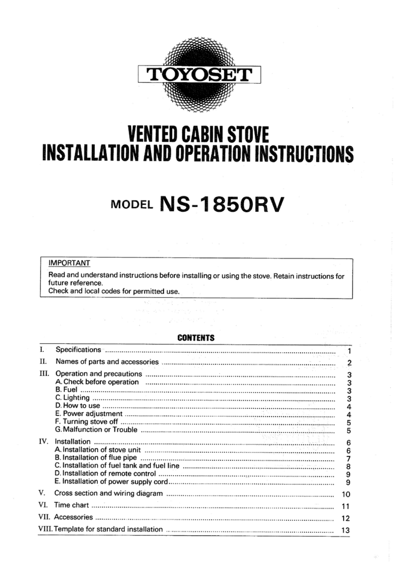Toyoset NS-1850RV Installation and operation instructions