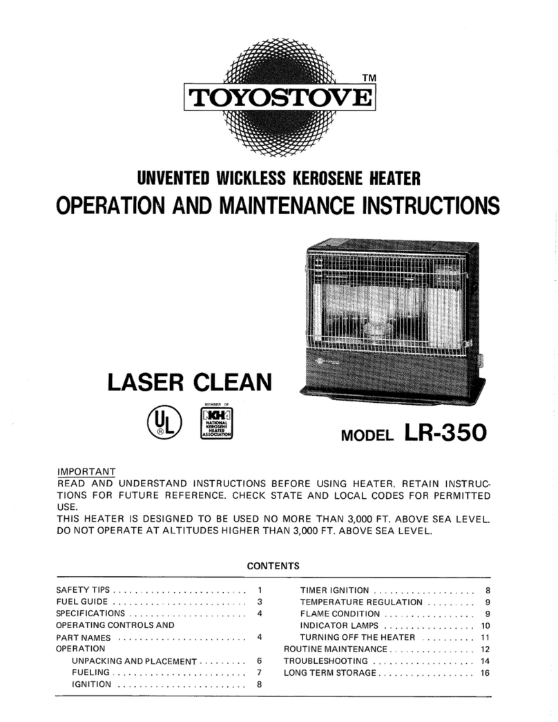 Toyostove LR-350 Troubleshooting guide