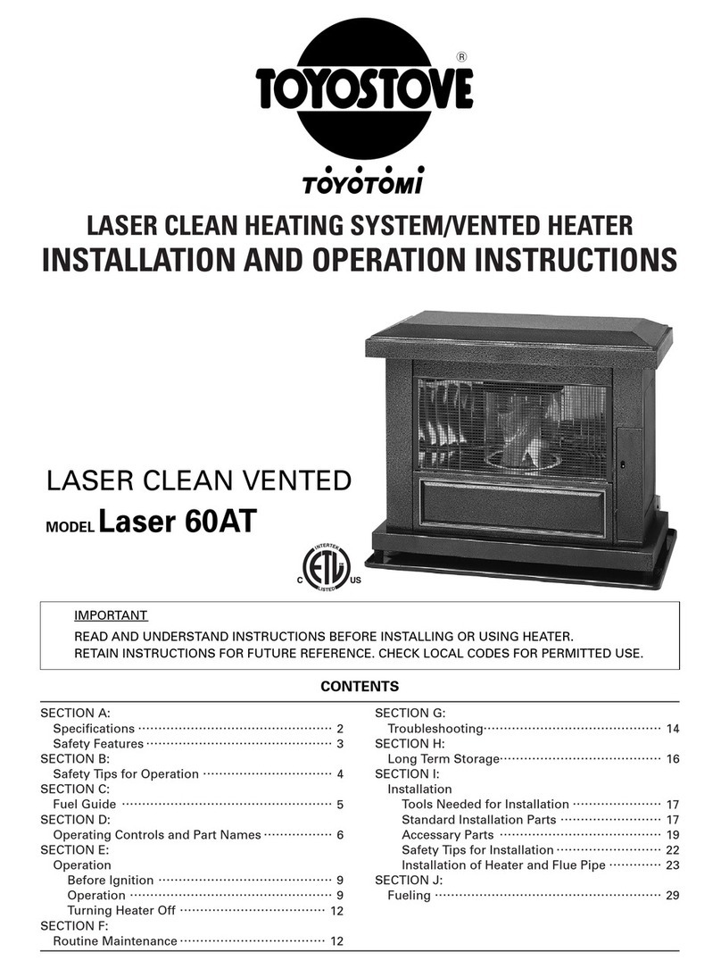 Toyostove Laser 60AT Installation and operation instructions