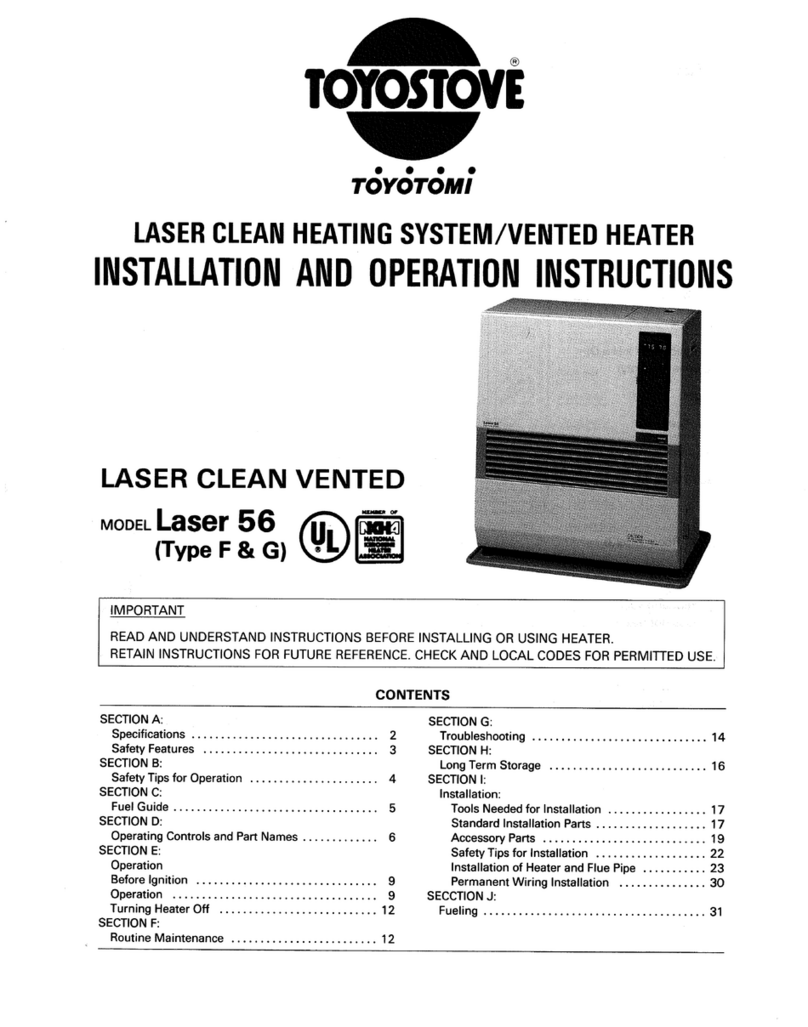 Toyostove Laser 56 F user guide