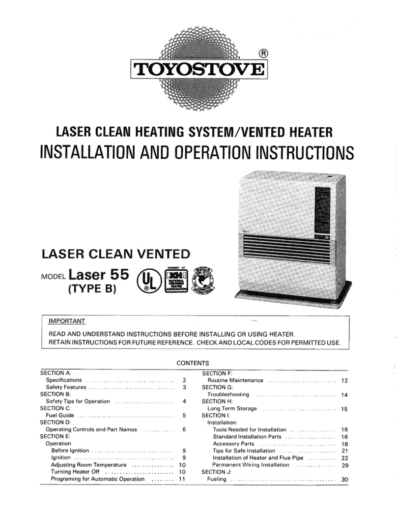Toyostove Laser 55 Type B User manual