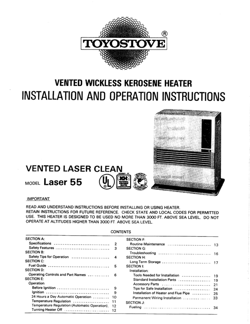 Toyostove Laser 55 Type B User manual