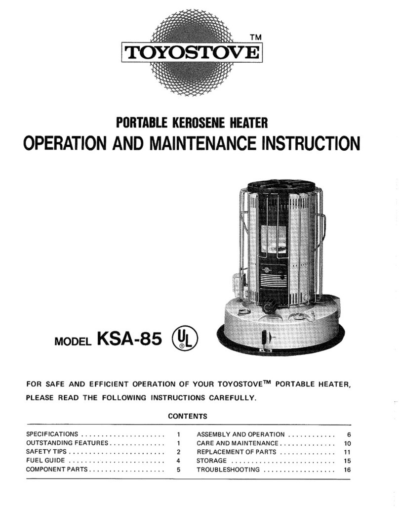 Toyostove KSA-85 Troubleshooting guide