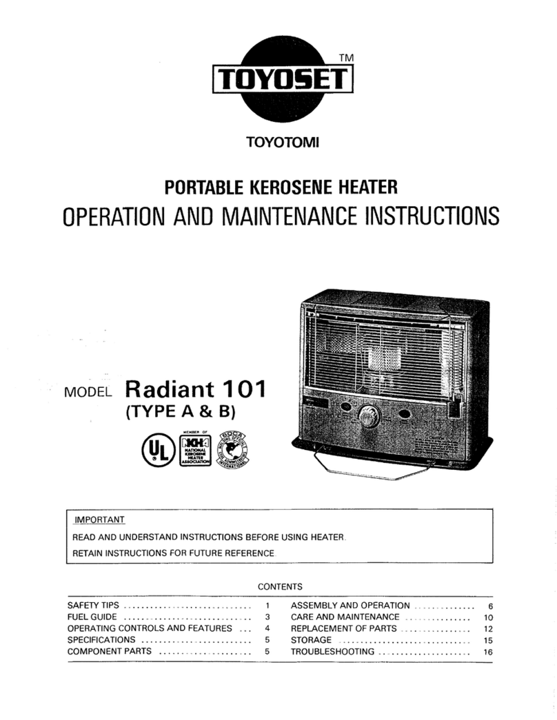 Toyotomi Radiant 101 Type A User manual Toyotomi Radiant 101 Type A User manual