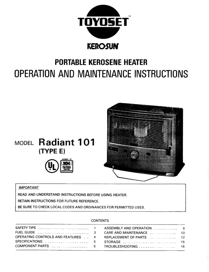Toyotomi Radiant 101 User manual Toyotomi Radiant 101 User manual