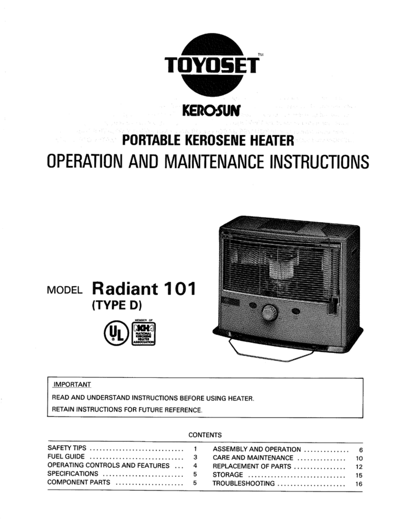 Toyotomi Radiant 101 Type D User manual