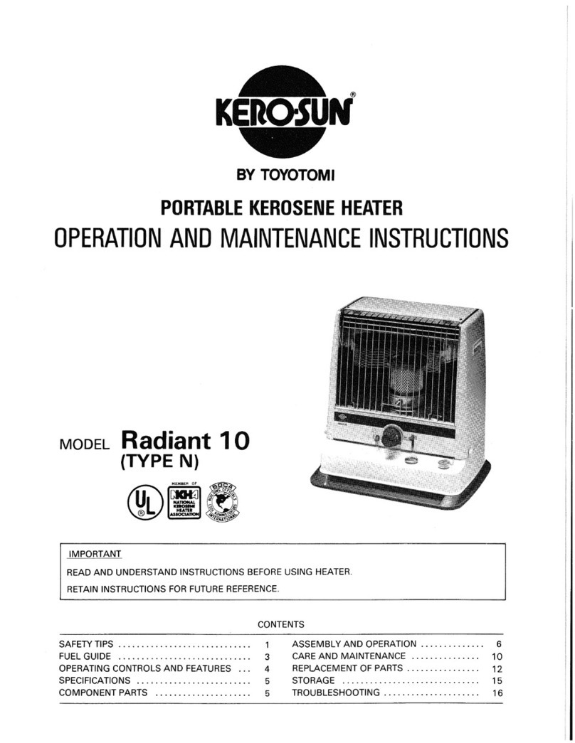Toyotomi Radiant 10 Type N User manual Toyotomi Radiant 10 Type N User manual