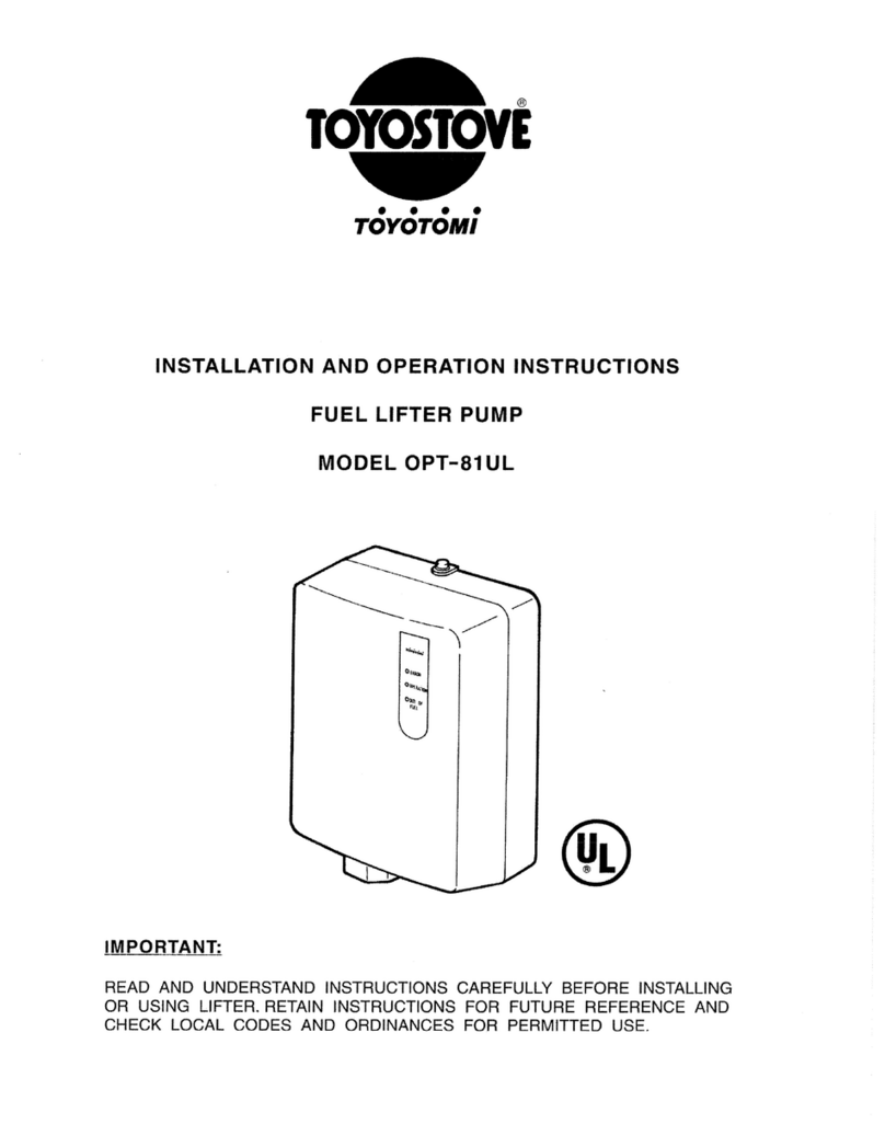Toyostove OPT-81UL Installation and operation instructions