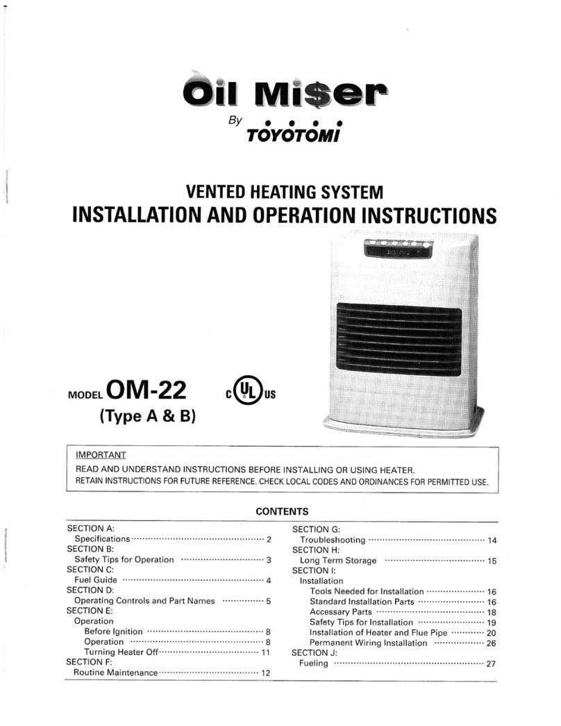 Toyotomi OM-22 Type A Installation and operation instructions