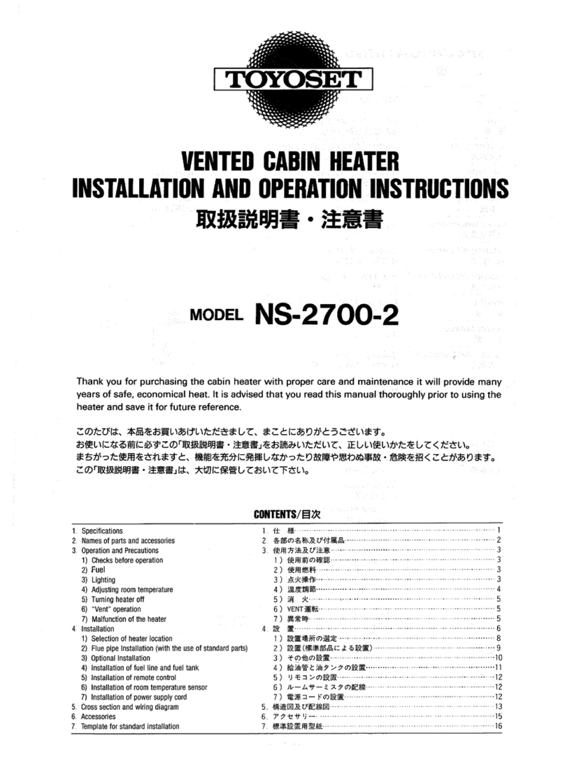 Toyoset NS-2700-2 Installation and operating instructions Toyoset NS-2700-2 Installation and operating instructions
