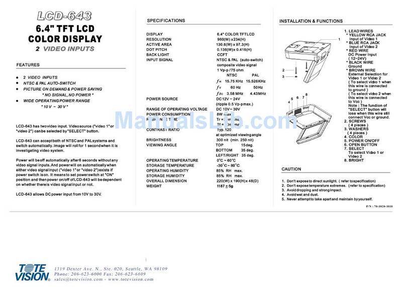 Totevision LCD-643 User manual