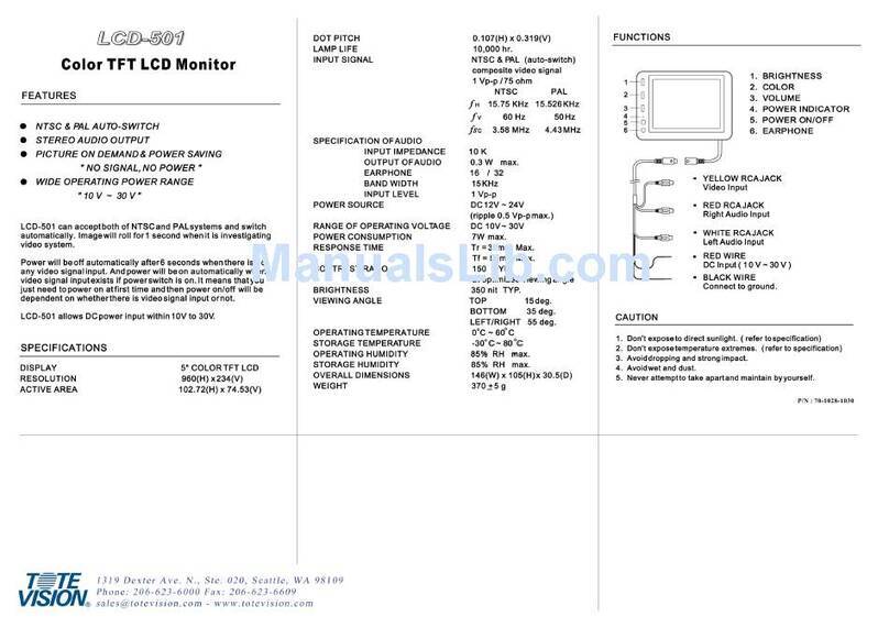 Totevision LCD-501 User manual