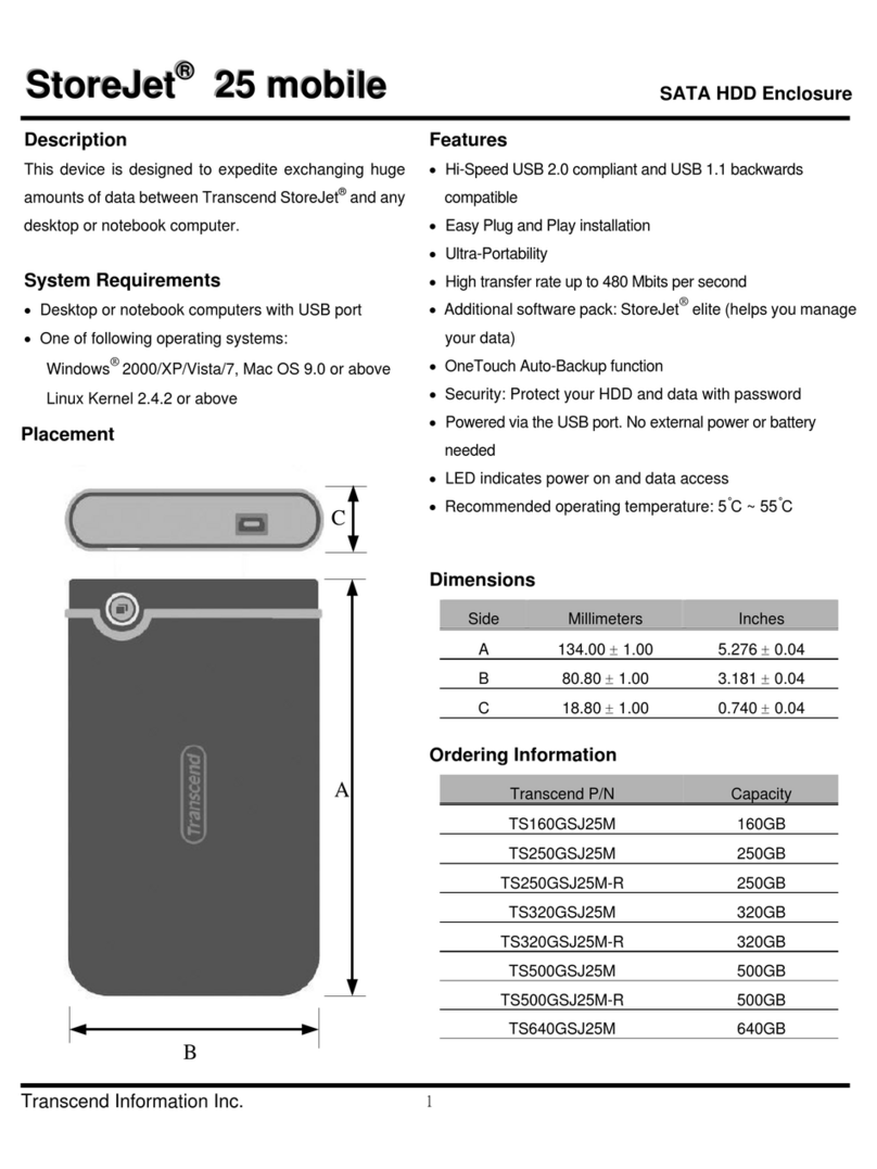 Transcend TS250GSJ25M-R Specifications