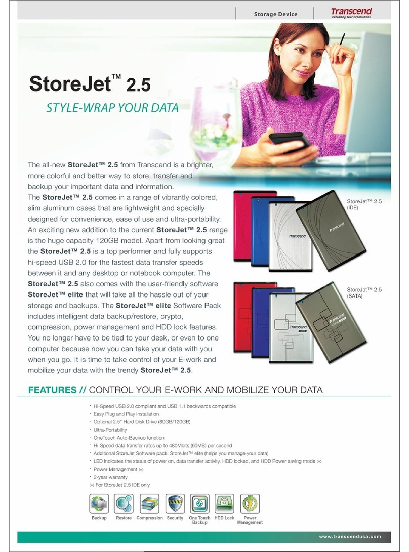 Transcend TS120GSJ25T Specifications Transcend TS120GSJ25T Specifications