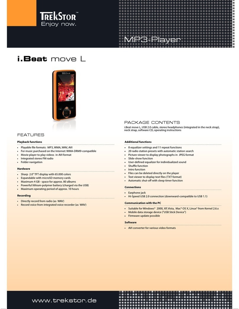 TrekStor i.Beat move L 4GB Specifications