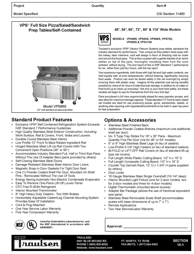 Traulsen VPS114S User manual
