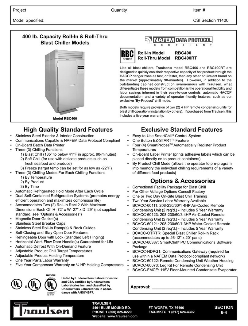 Traulsen RBC400 User manual