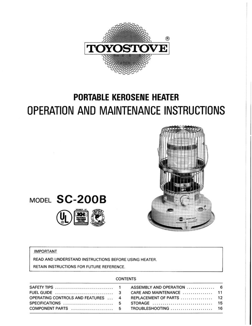 Toyostove SC-200B Troubleshooting guide