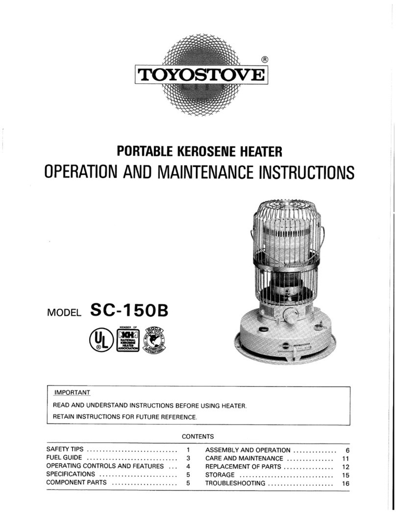 Toyostove SC-150B Troubleshooting guide