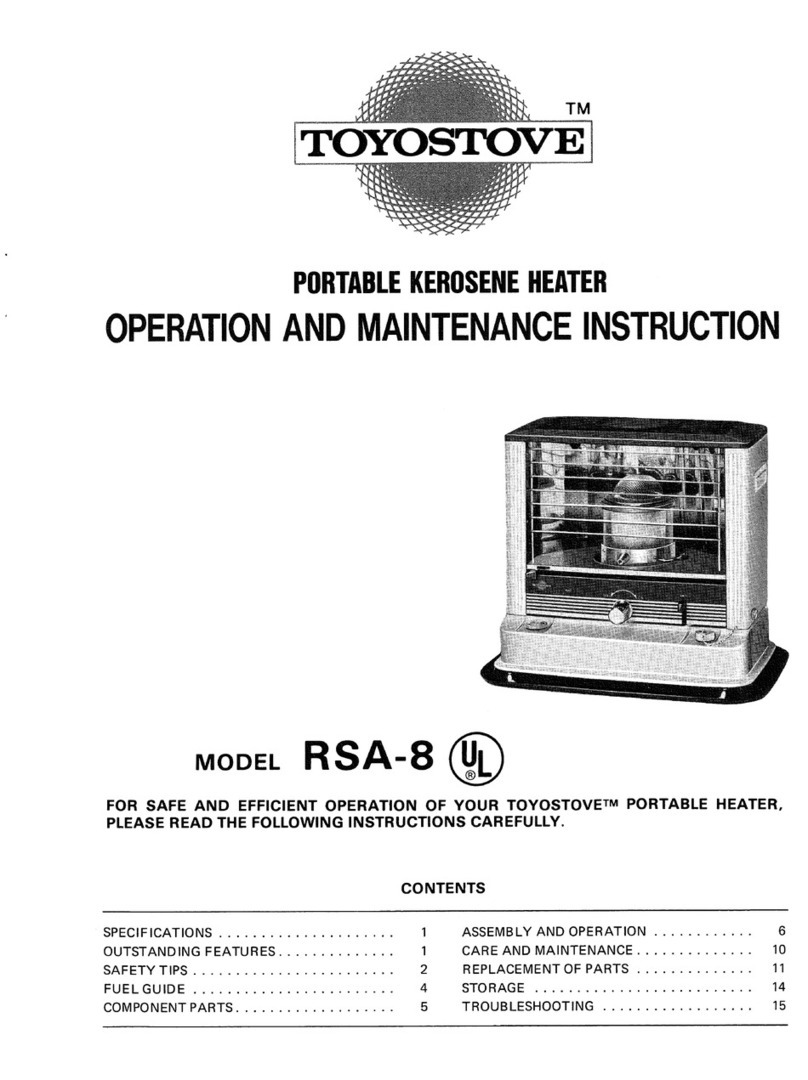 Toyostove RSA-8 Troubleshooting guide