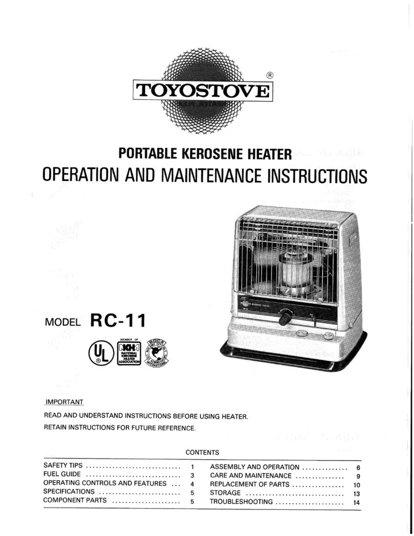 Toyostove RC-11 Operating and maintenance instructions Toyostove RC-11 Operating and maintenance instructions
