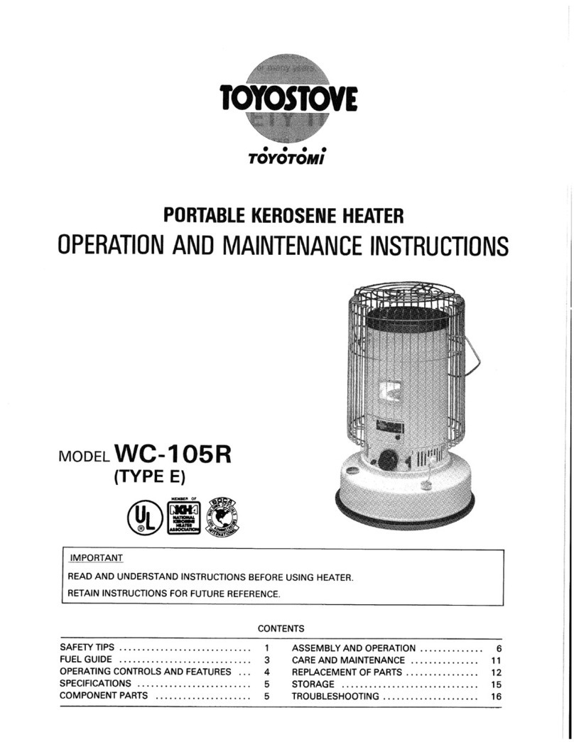 Toyostove WC-105R Type E Troubleshooting guide
