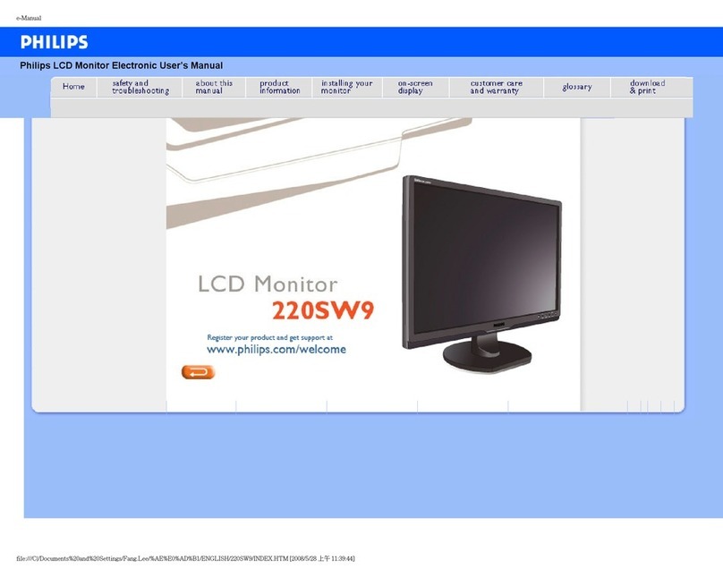 Philips Brilliance 220SW9FB User manual