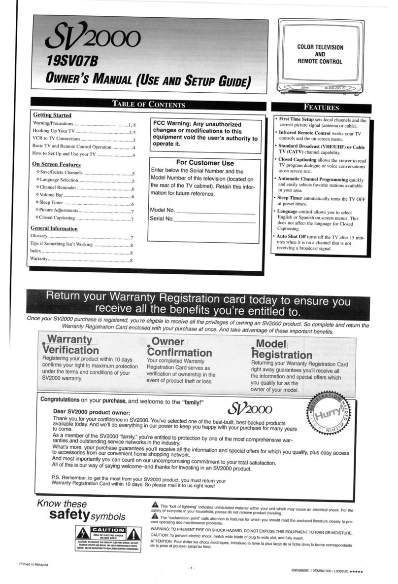 SV2000 19SV07 owner's manual