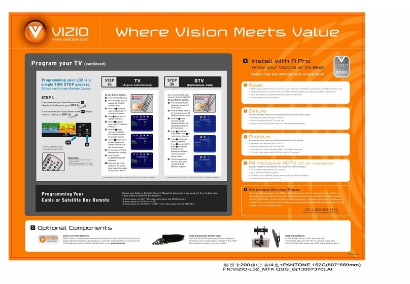 Vizio L32 quick start guide