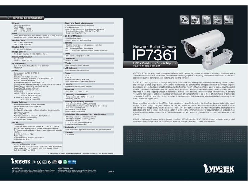 Vivotek IP7361 User manual