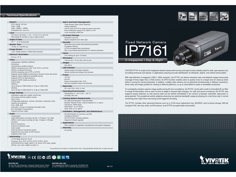 Vivotek IP7161 User manual