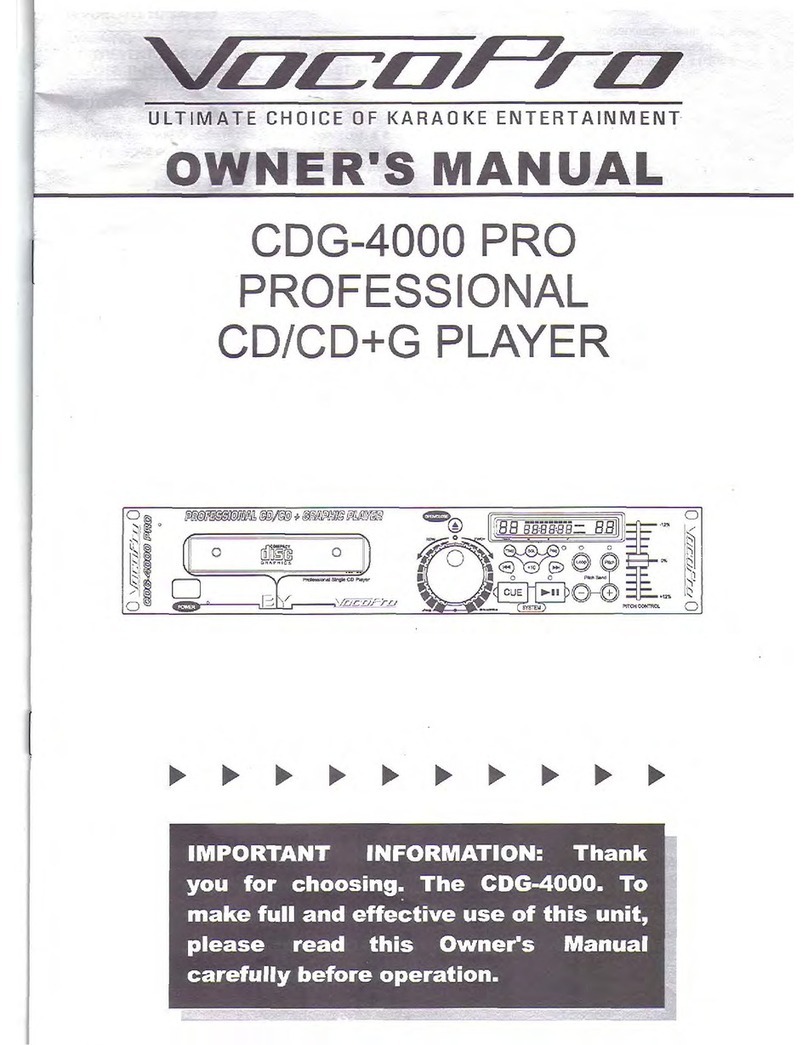 VocoPro CDG-4000 Pro User manual