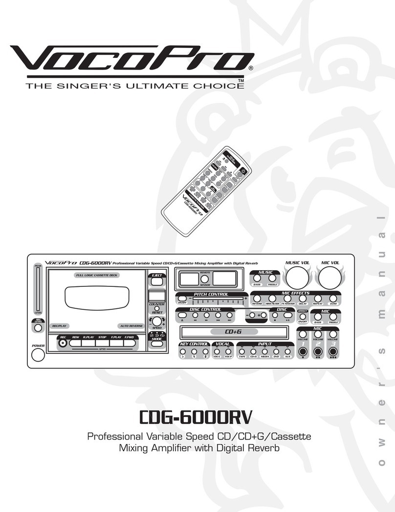 VocoPro CDG-6000RV User manual