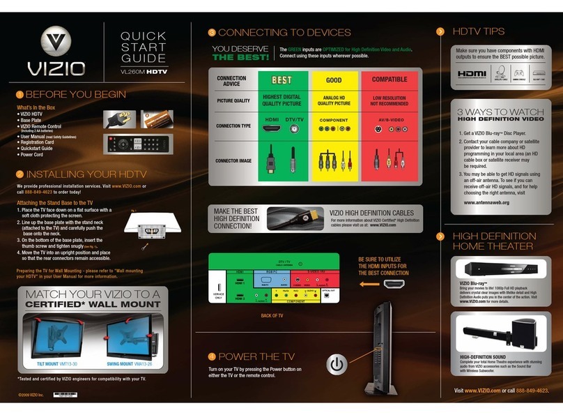 Vizio VL260M - Full HD 1080p LCD HDTV User manual