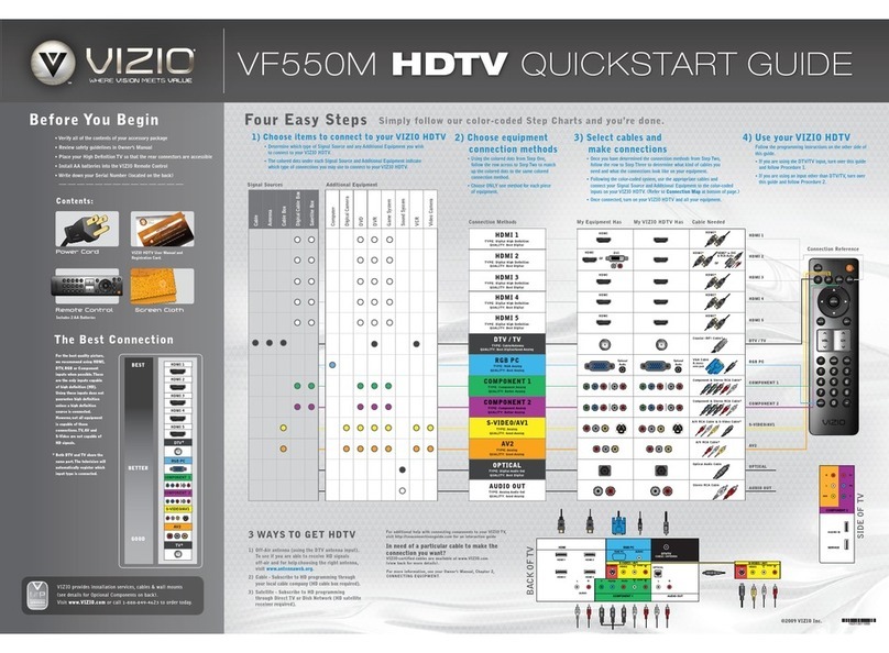 Vizio VF550M - 55" LCD TV quick start guide