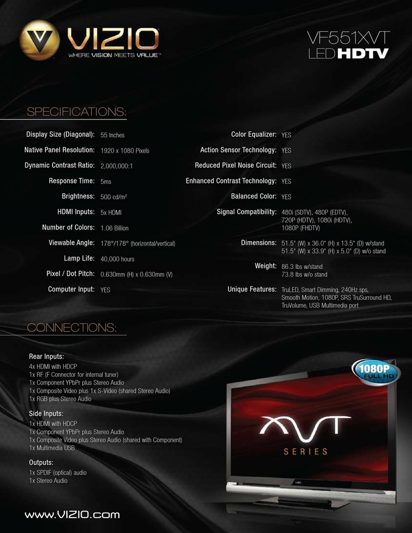 Vizio VF551XVT - 55" LCD TV User manual