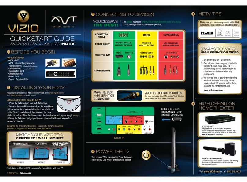 Vizio SV320XVT - 32" LCD TV User manual