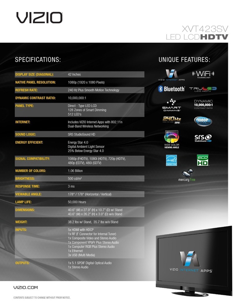 Vizio XVT423SV User manual