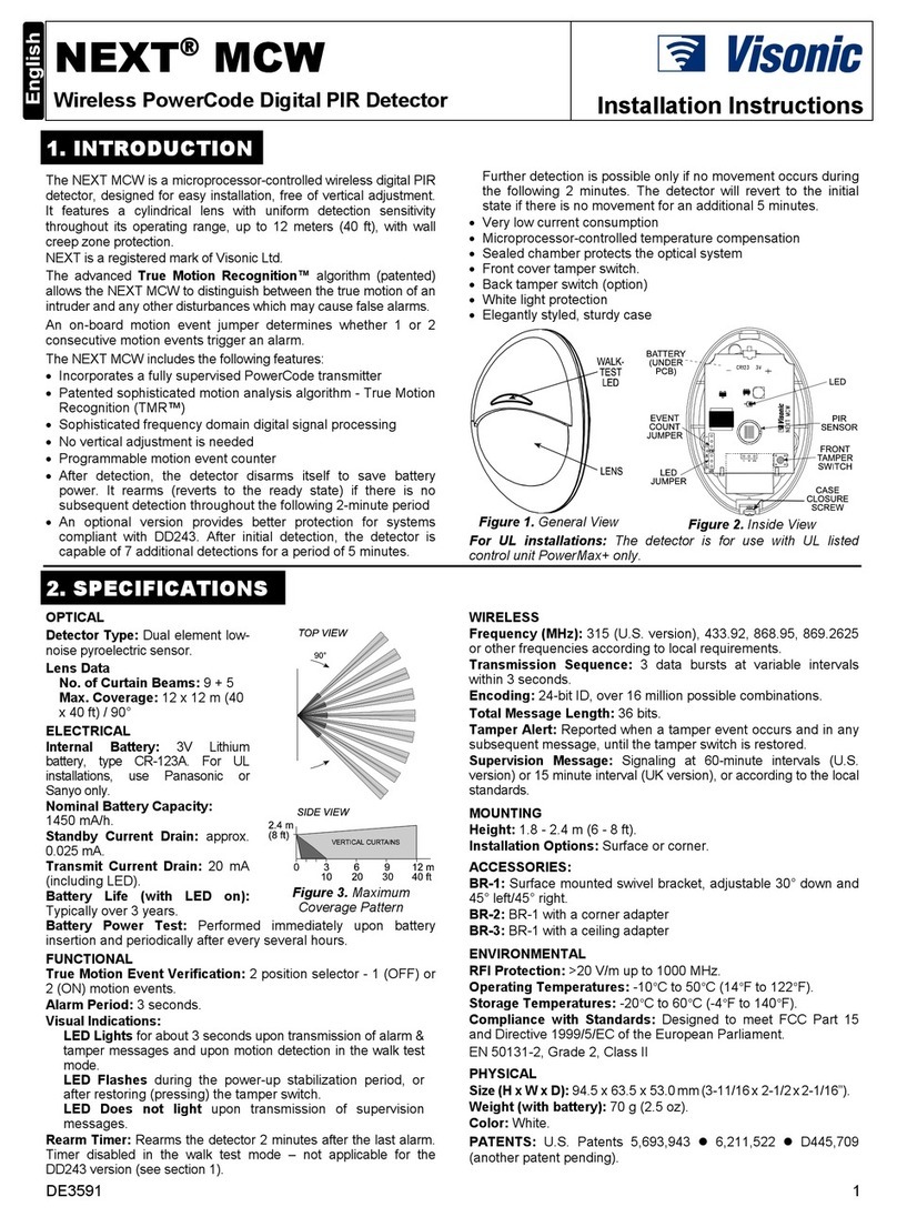 Visonic MCW installation instructions