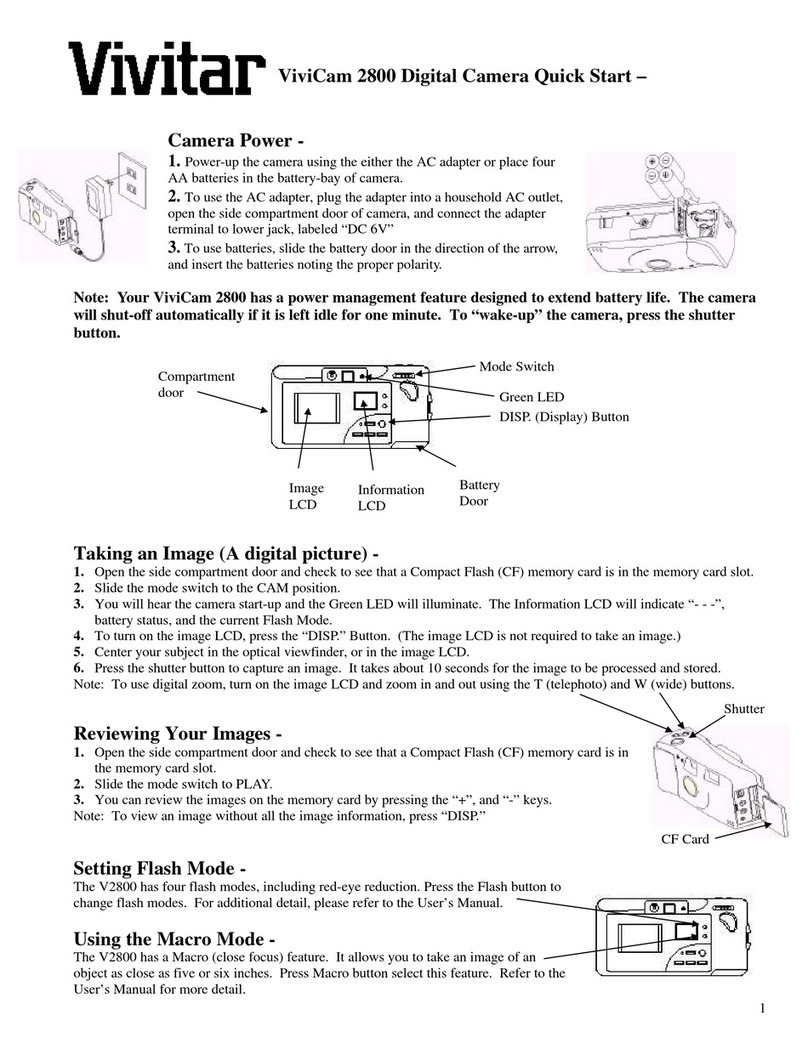 Vivitar Vivicam 2800 User manual