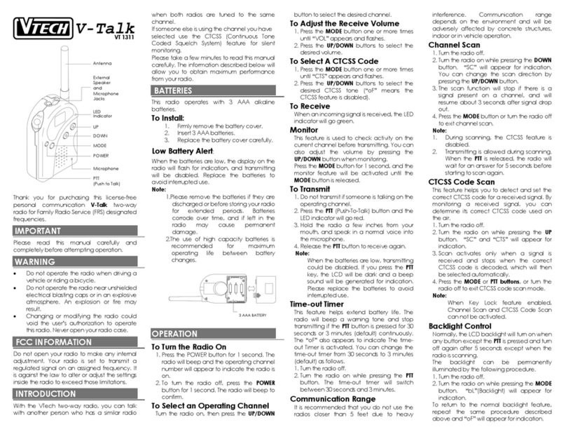 V-tech V-Talk vt1311 User manual